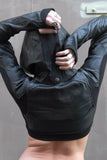 Freq G Hooded Crop Jacket - Leather