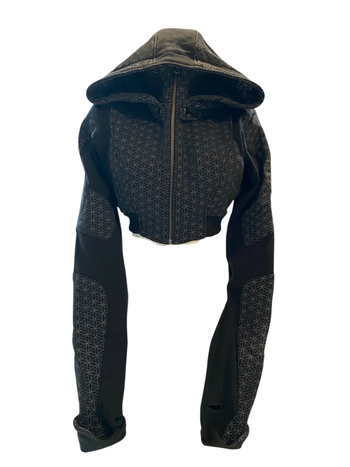 Freq G Hooded Crop Jacket with Flower of Life