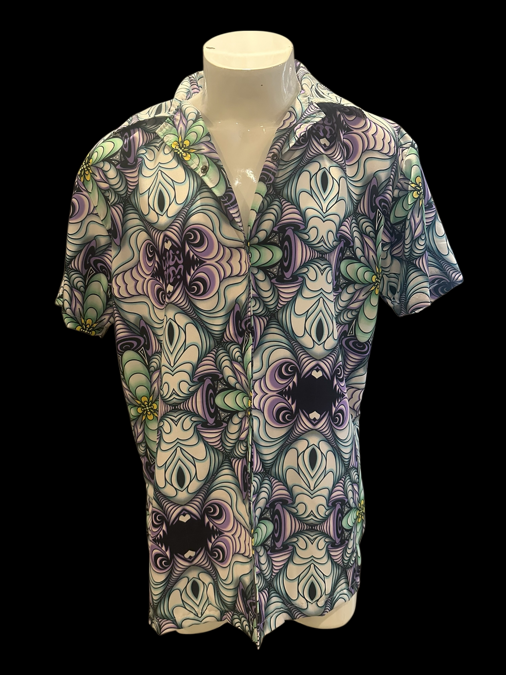 Lost in Mexico Satin Collared Shirt - Mushroom - Color - Blurple