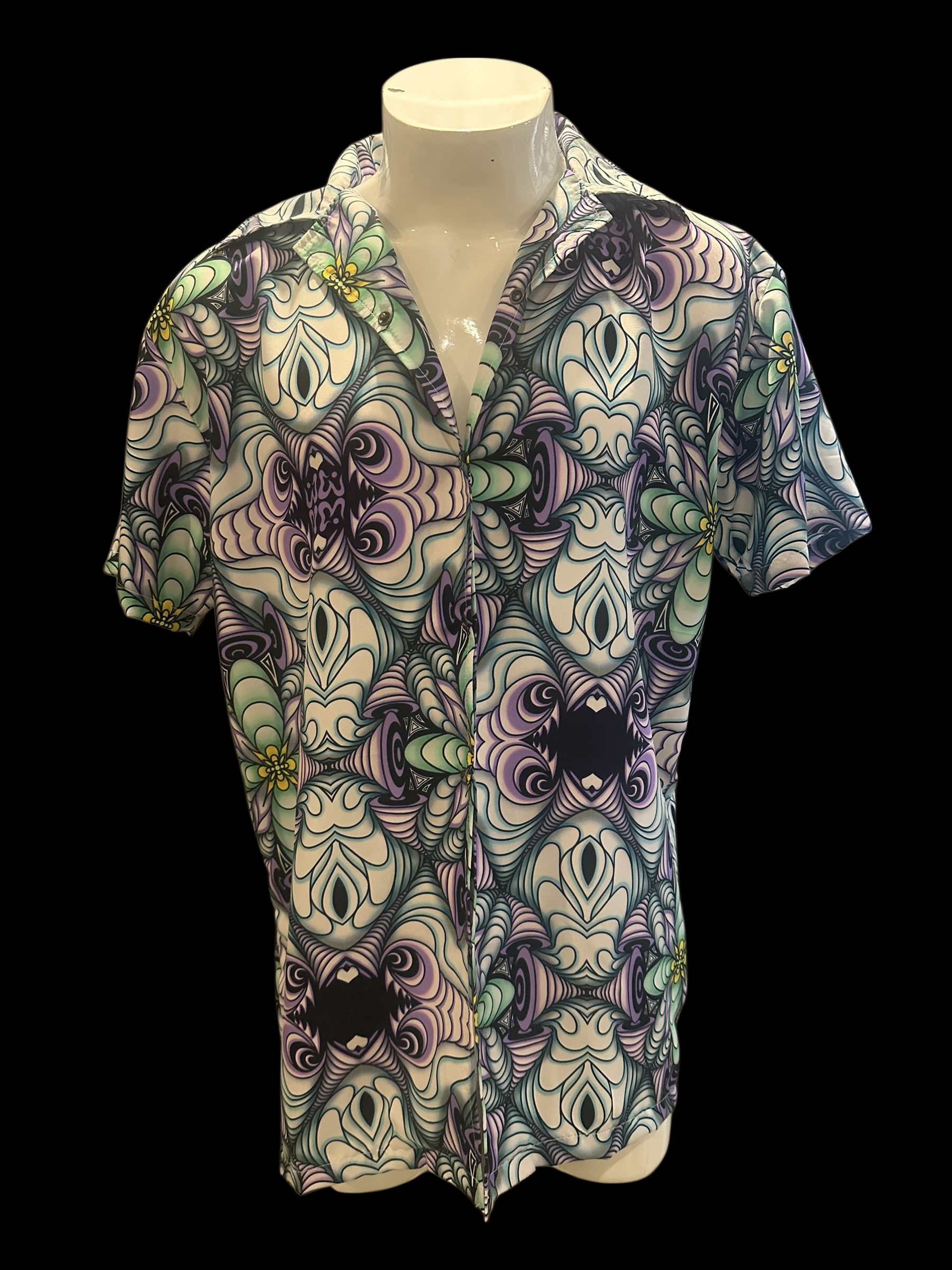 Lost in Mexico Satin Collared Shirt - Mushroom - Color - Blurple