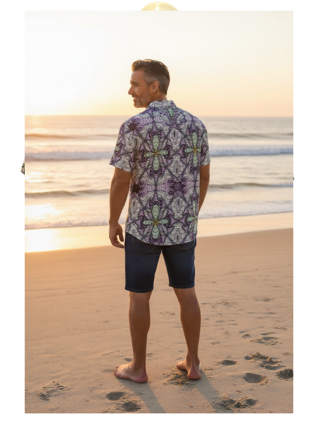 Lost in Mexico Satin Collared Shirt - Mushroom - Color - Blurple