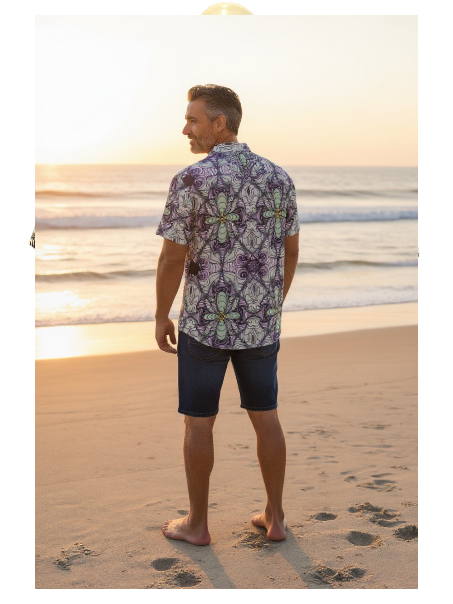 Lost in Mexico Satin Collared Shirt - Mushroom - Color - Blurple