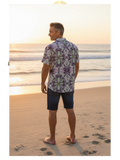 Lost in Mexico Satin Collared Shirt - Mushroom - Color - Blurple