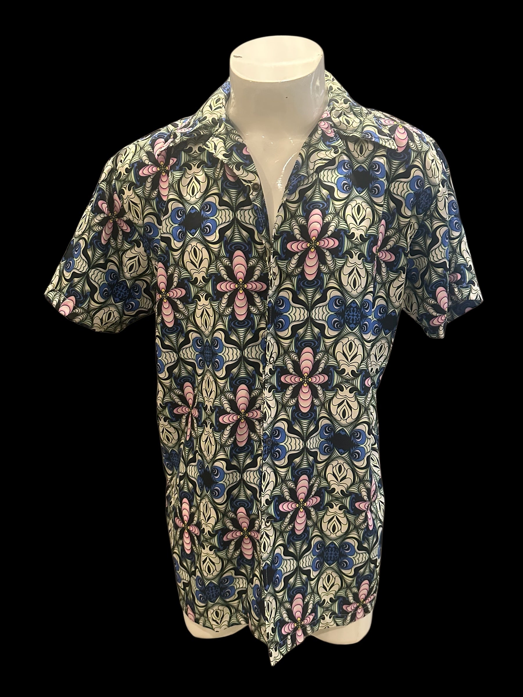 Lost in Mexico Satin Collared Shirt - Mushroom - Color - BLACK LIGHT