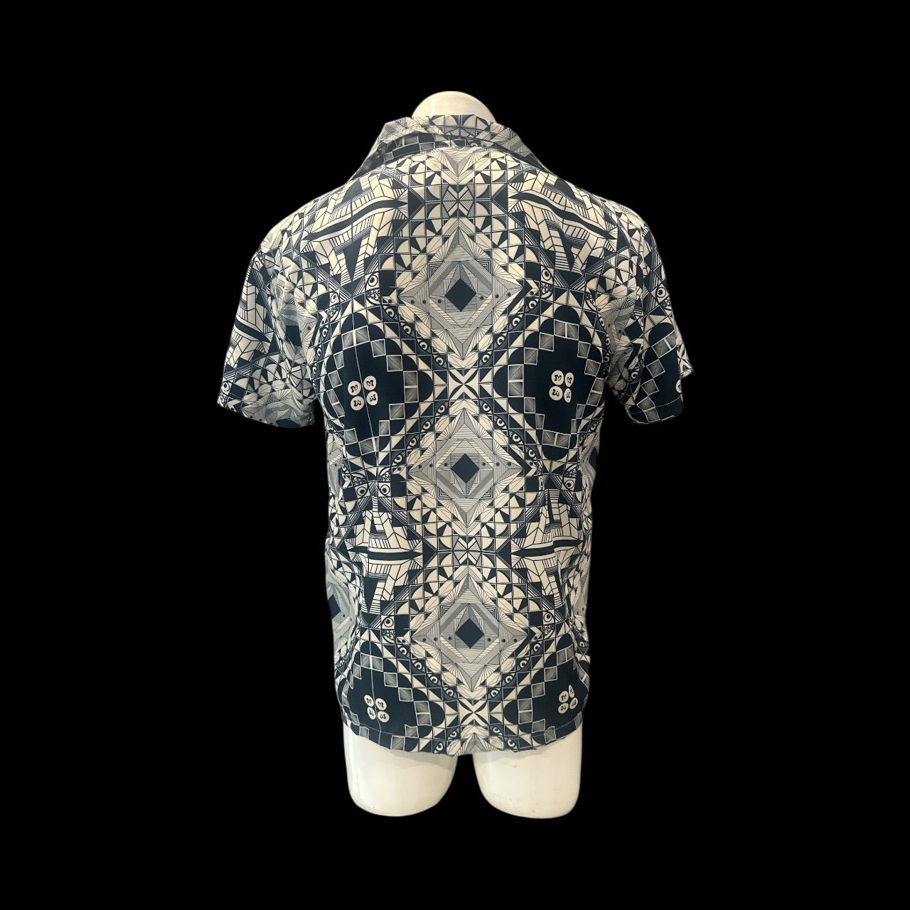 Lost in Mexico Satin Collared Shirt - GEO print