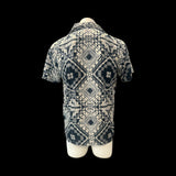 Lost in Mexico Satin Collared Shirt - GEO print