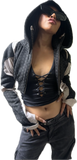 Freq G Hooded Crop Jacket with Flower of Life