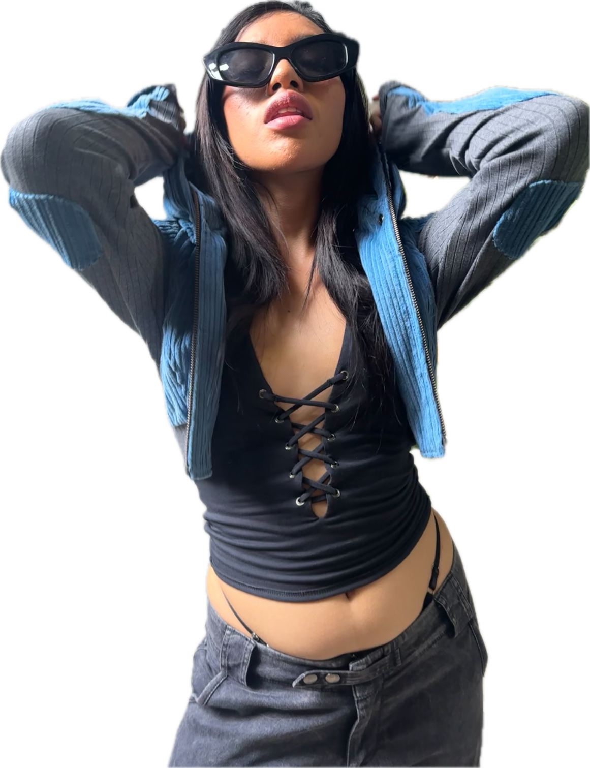 Freq G Hooded Crop Jacket CORDUROY