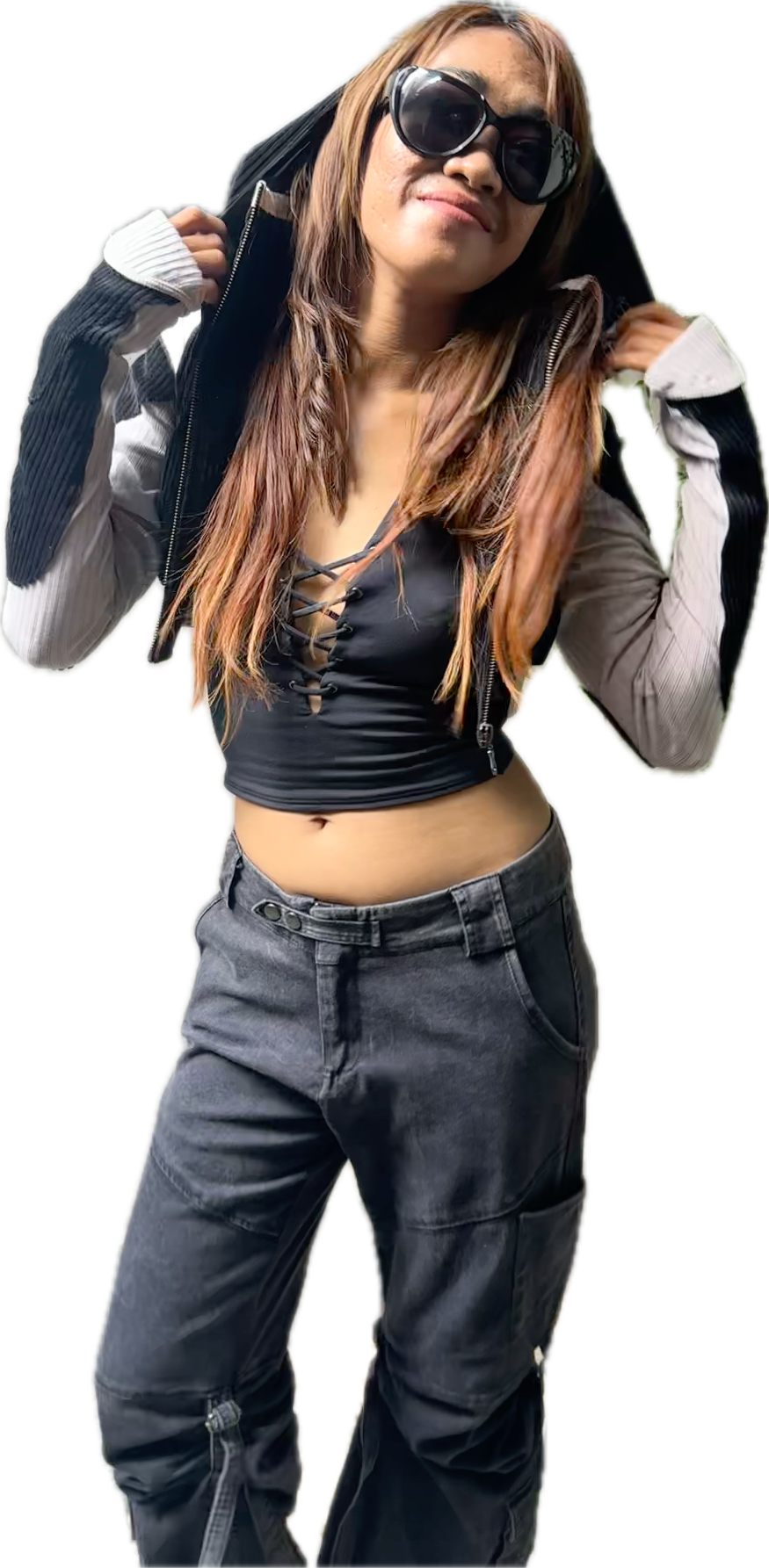 Freq G Hooded Crop Jacket CORDUROY