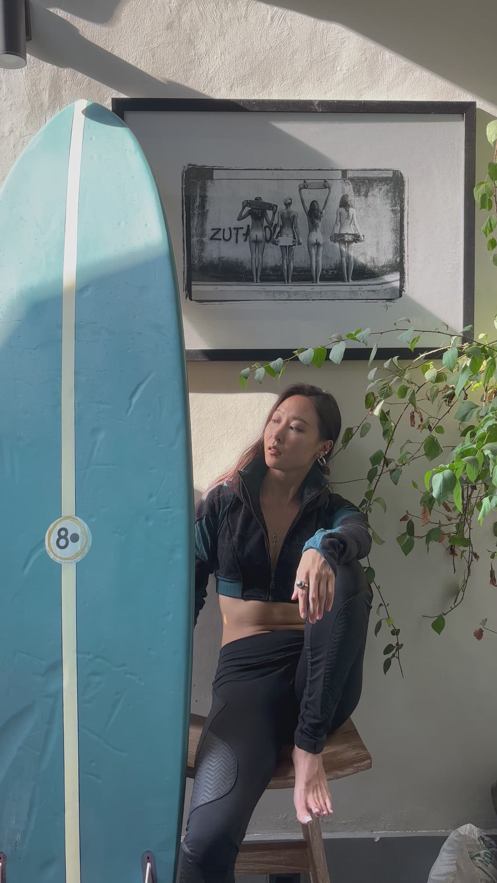 Freq G Hooded Crop Jacket with LOVE molecule & ARC print