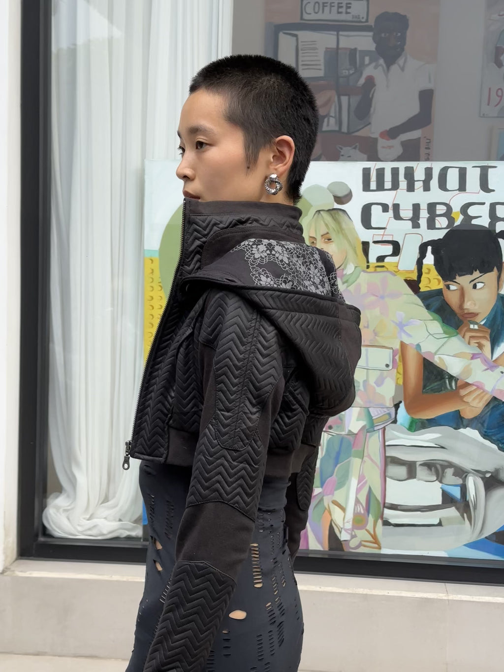 Freq G Hooded Crop Jacket - WAVES