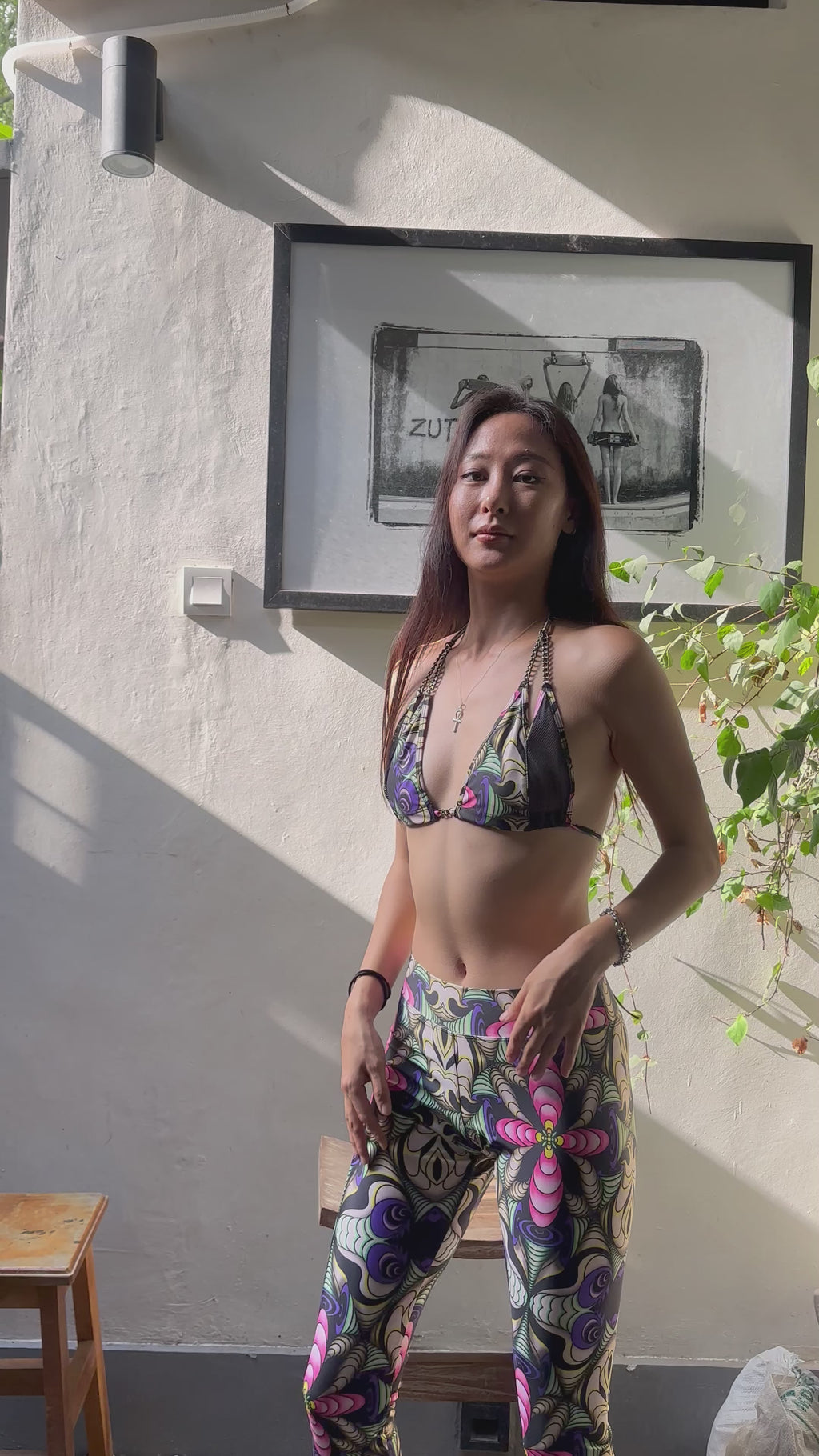 SHROOMSCAPE CHAIN BIKINI TOP in PURPLE HAZE