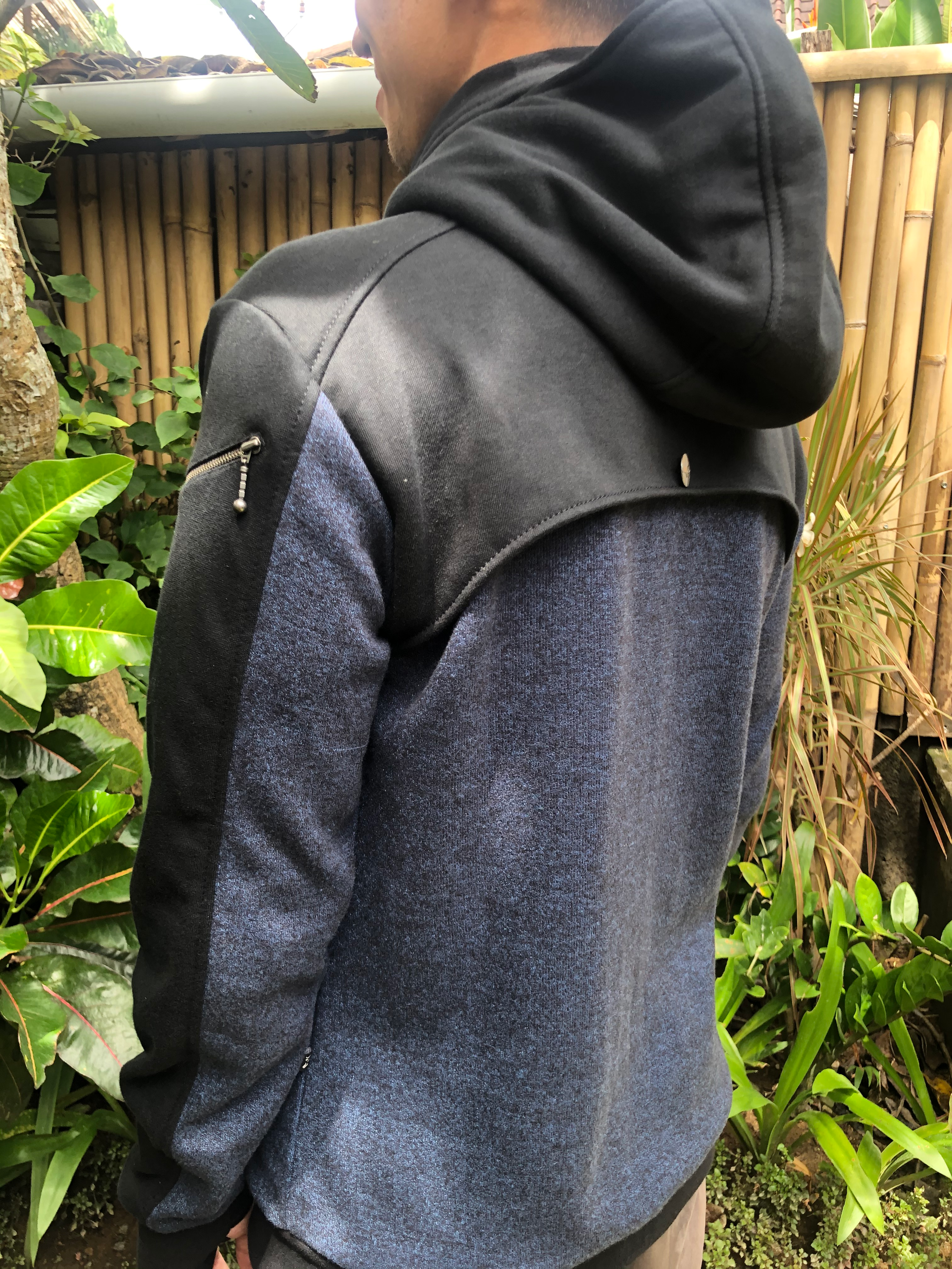 Hive Hoodie 2 tone - Heather Blue/Black