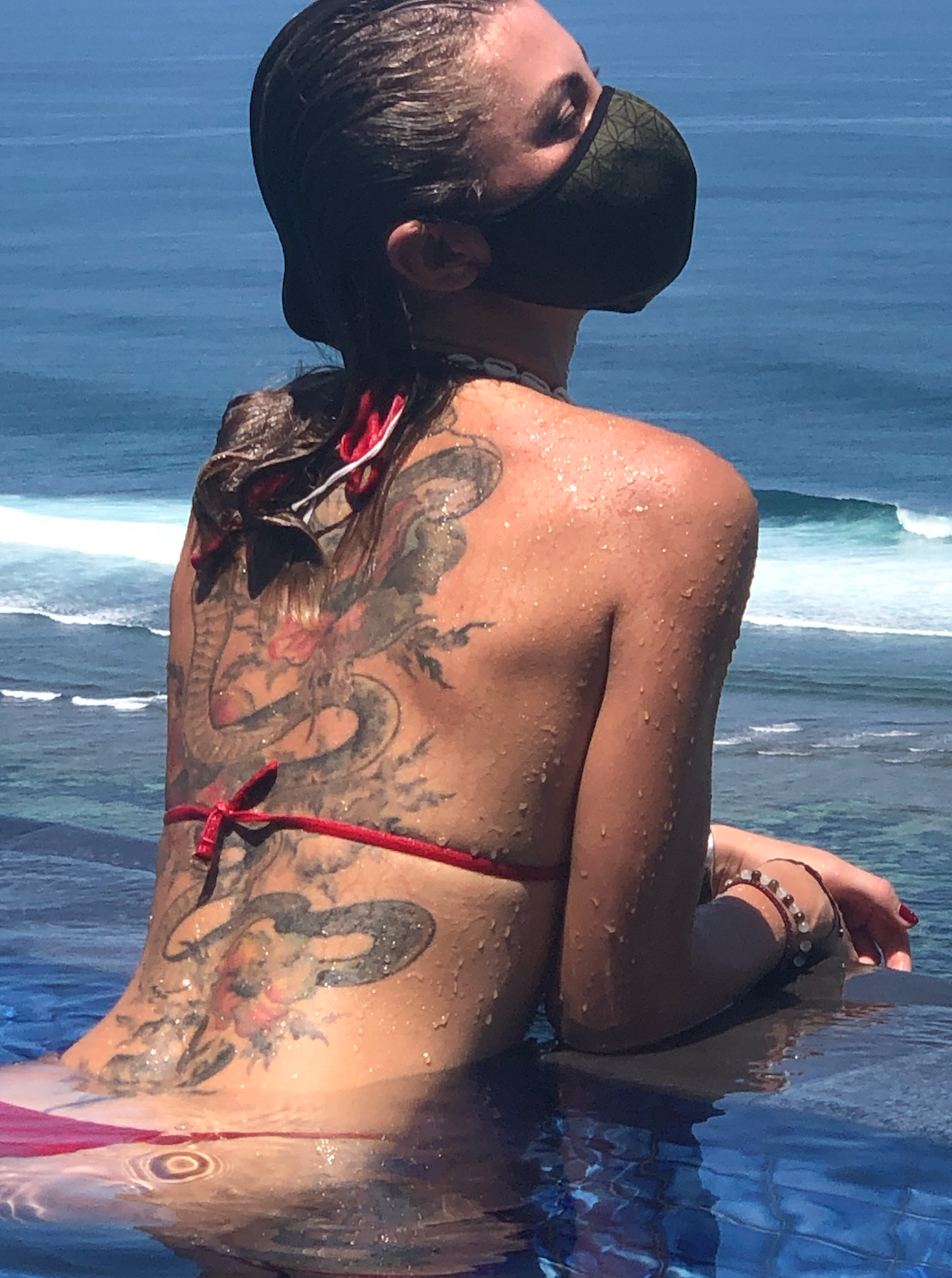 Flower of Life Mask - Olive