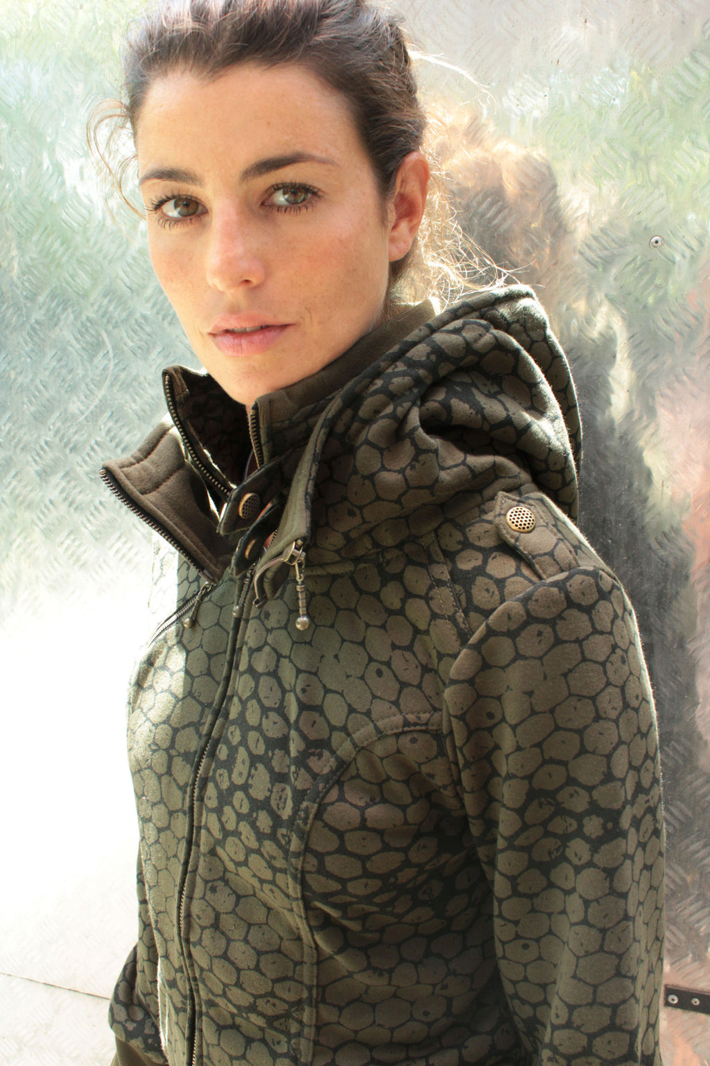 Busy Bee Hoodie w/ Honeycomb Print