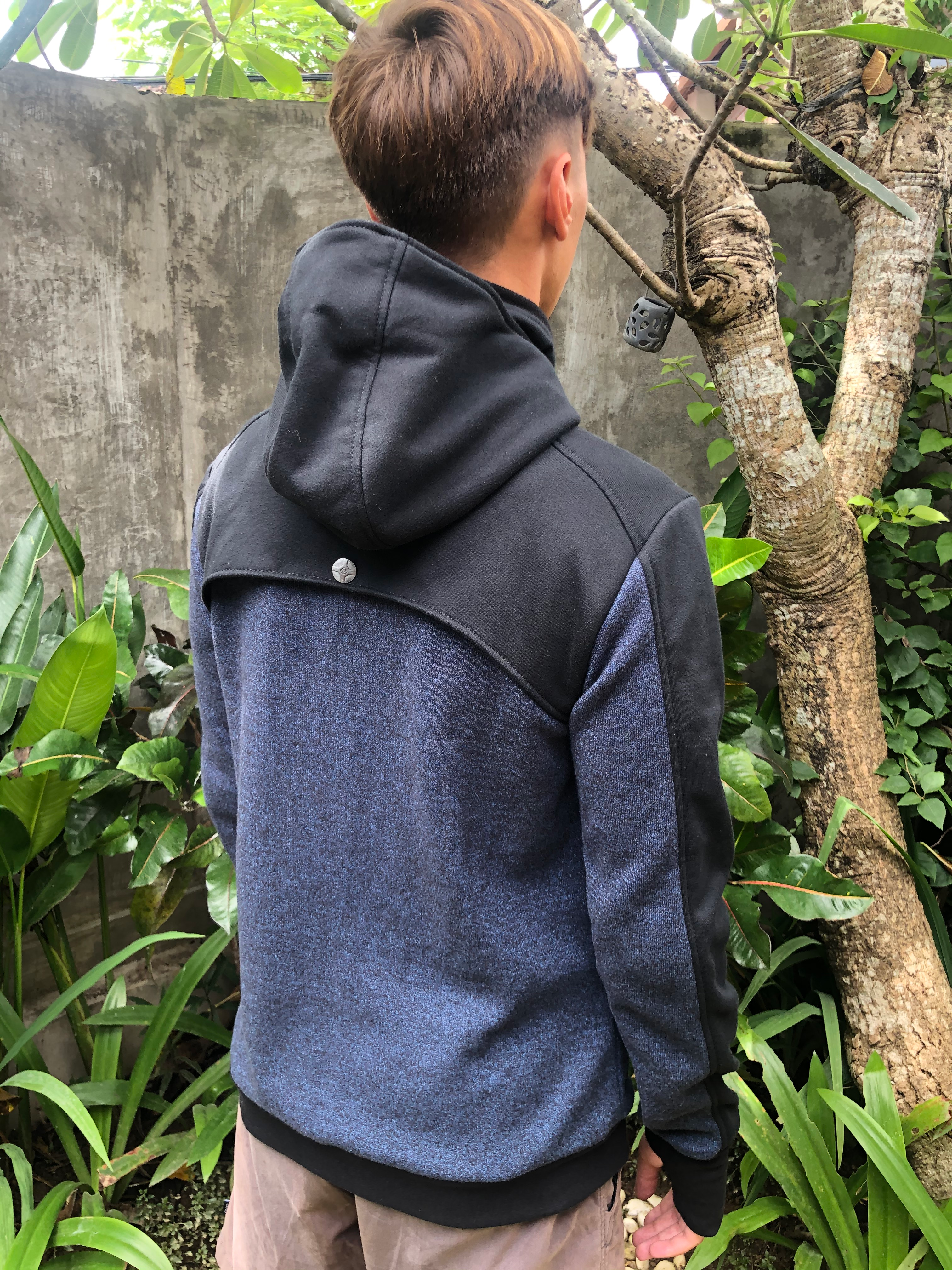 Hive Hoodie 2 tone - Heather Blue/Black