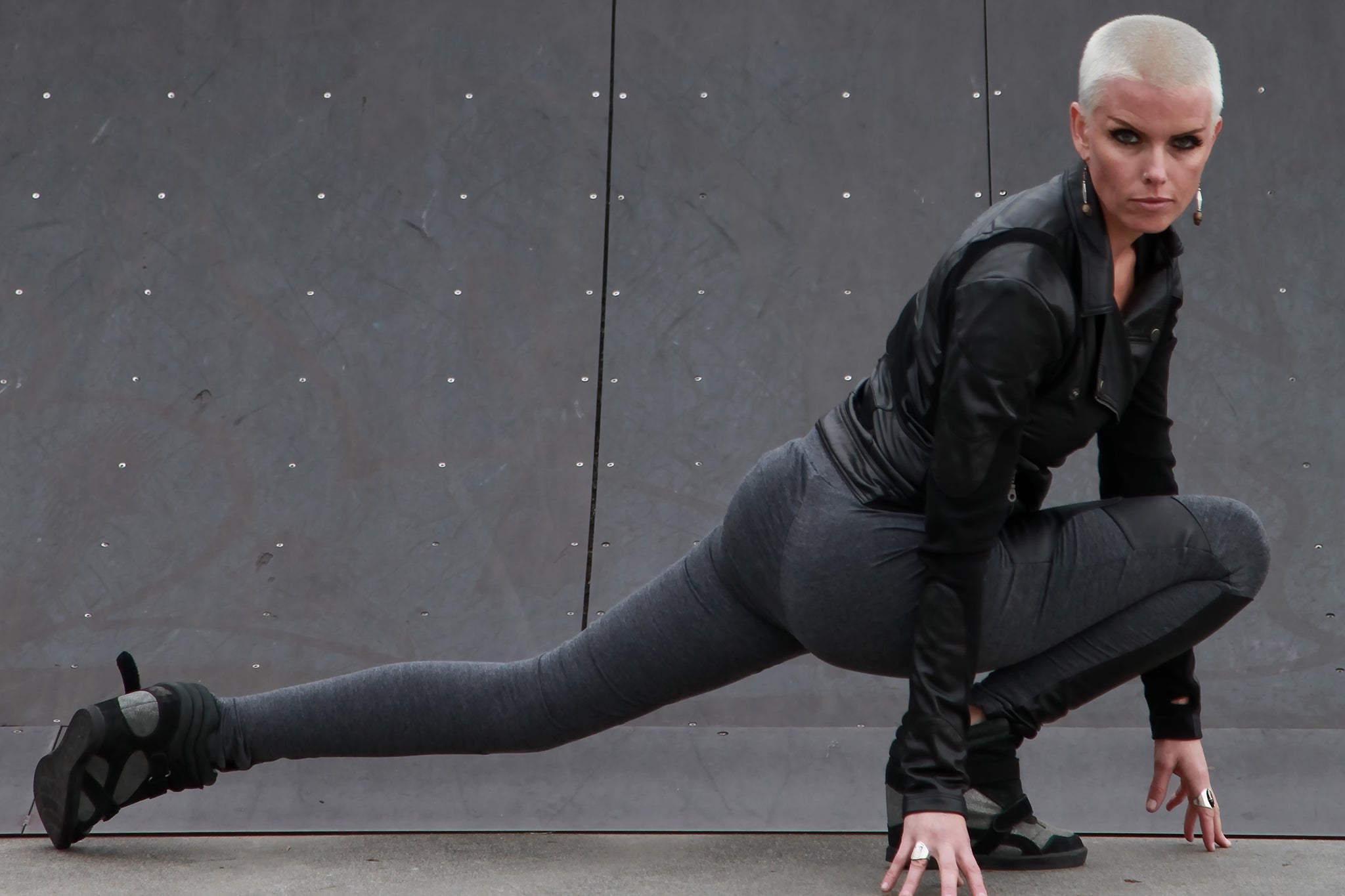 Freq G Leggings - Front Detail - Vegan Leather