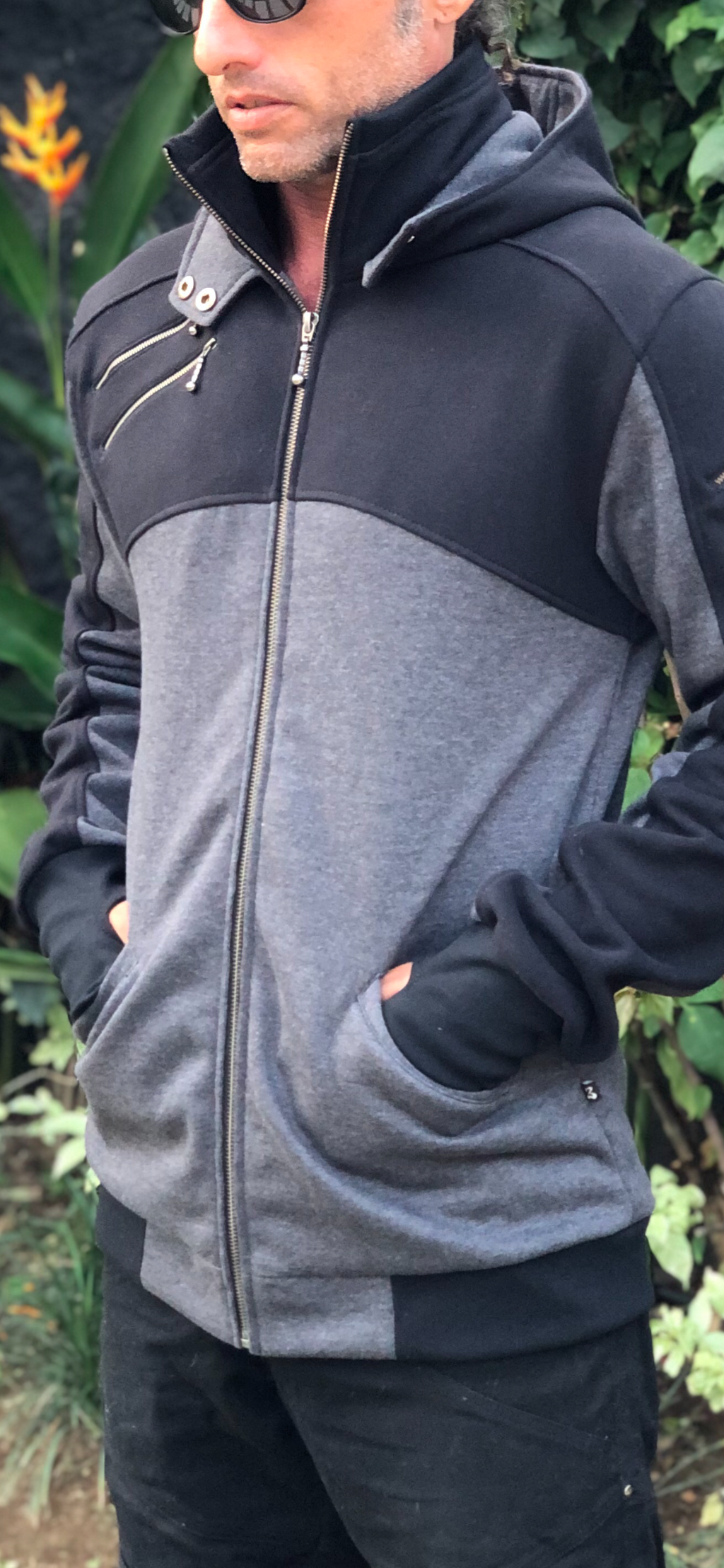 Hive Hoodie 2 tone - Black/Heather Charcoal