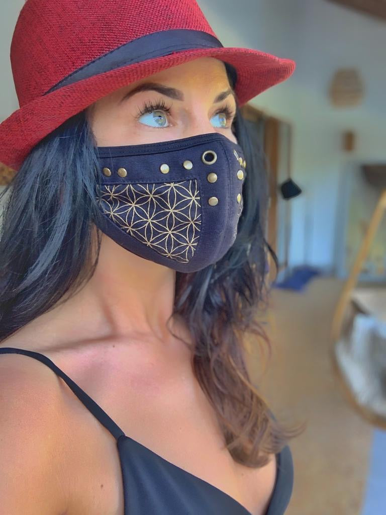 Warrior Mask with Flower of Life print