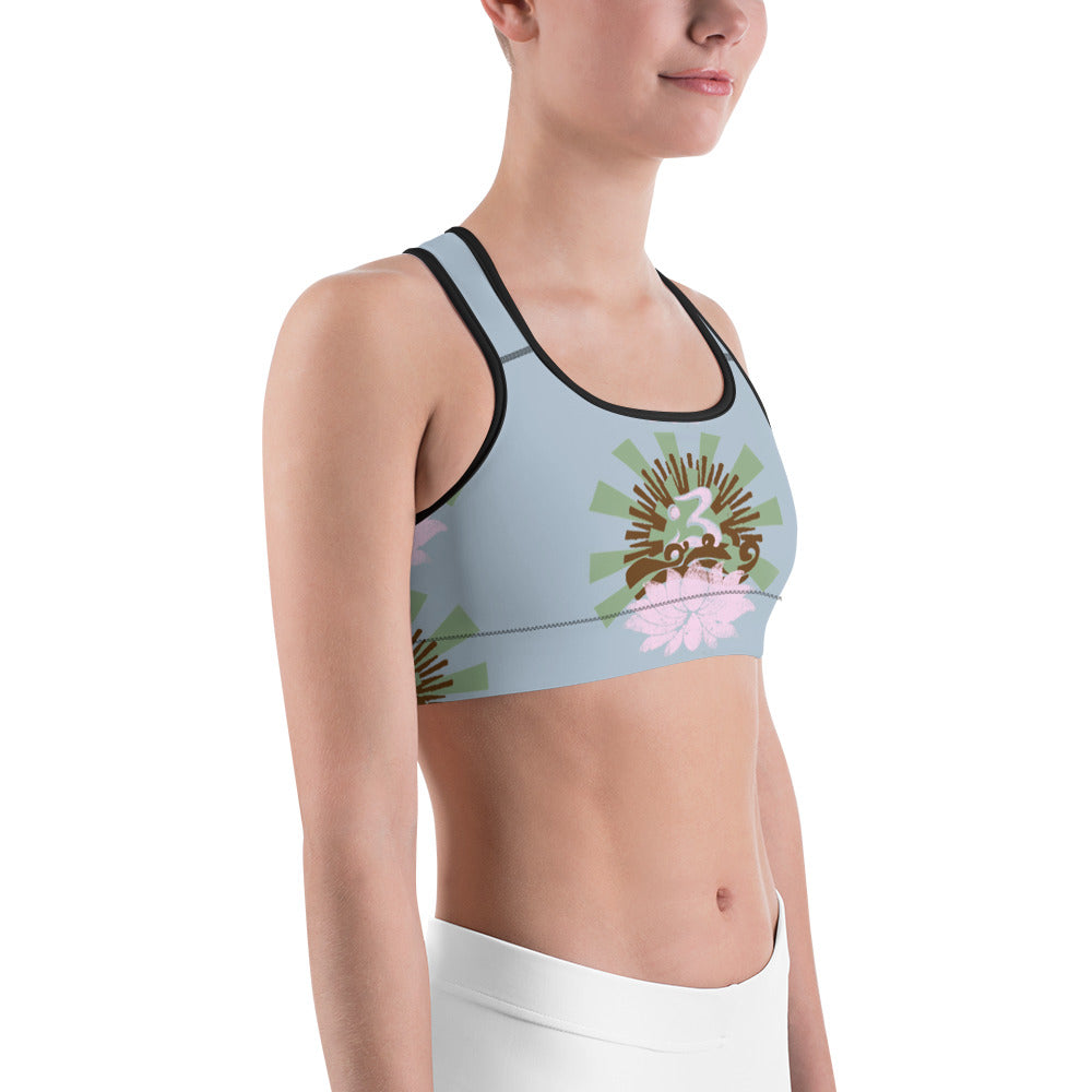 Yoga sport bra with our classic Lotus print