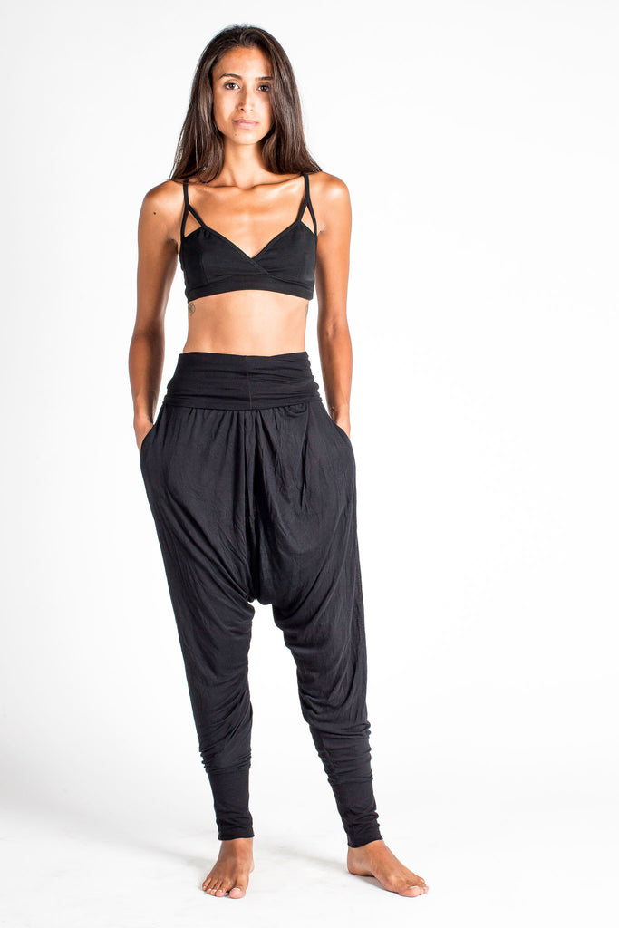 WearAll Women's Plus Size Printed Harem Pants - Black Cross - US 8